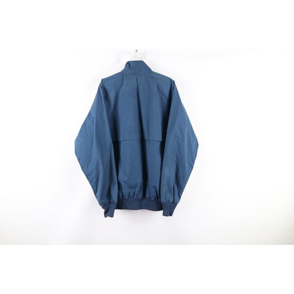 Vintage 90s LL Bean Mens 42 Long Lined Cafe Racer Bomber Jacket Navy Blue USA - Picture 7 of 9